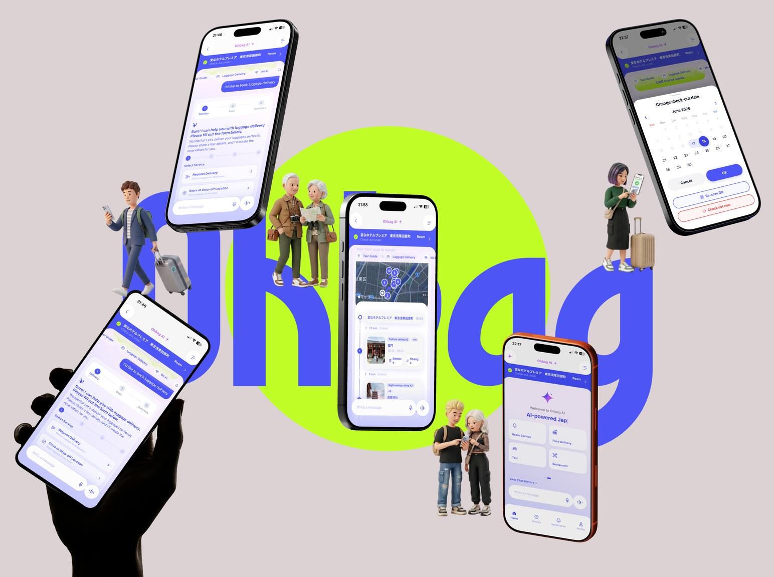 事業共創の実績 訪日旅行者向けAIコンシェルジュアプリ Ohbag